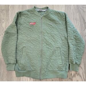 Puma Full Zip Quilted Jacket Embroidered Budweiser Logo Green Sixe XL